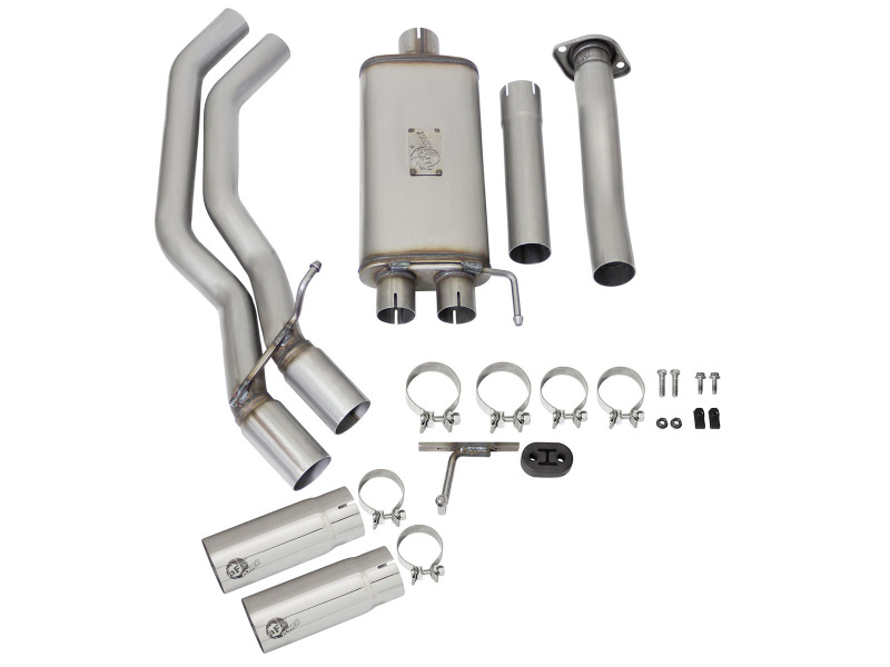 Ford F-150 Performance Exhaust - Dual Center Exit - aFe - Rebel Series - Polished - `15-`16