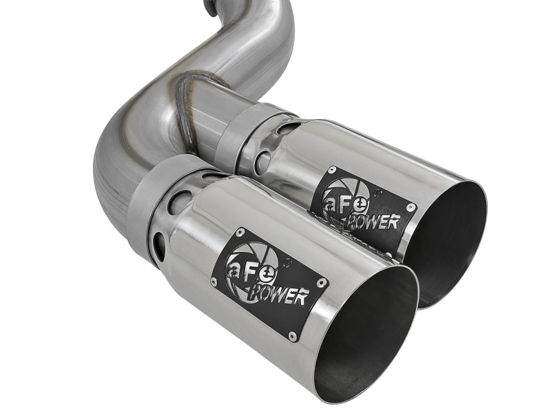 Ford F250 Performance Exhaust - aFe - Rebel XD Series 4 IN 409 Stainless Steel DPF-Back w/Dual Polished Tips - Polished - `11-`14