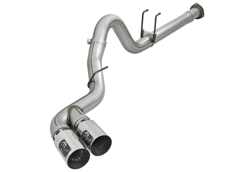 Ford F250 Performance Exhaust - aFe - Rebel XD Series 4 IN 409 Stainless Steel DPF-Back w/Dual Polished Tips - Polished - `11-`14