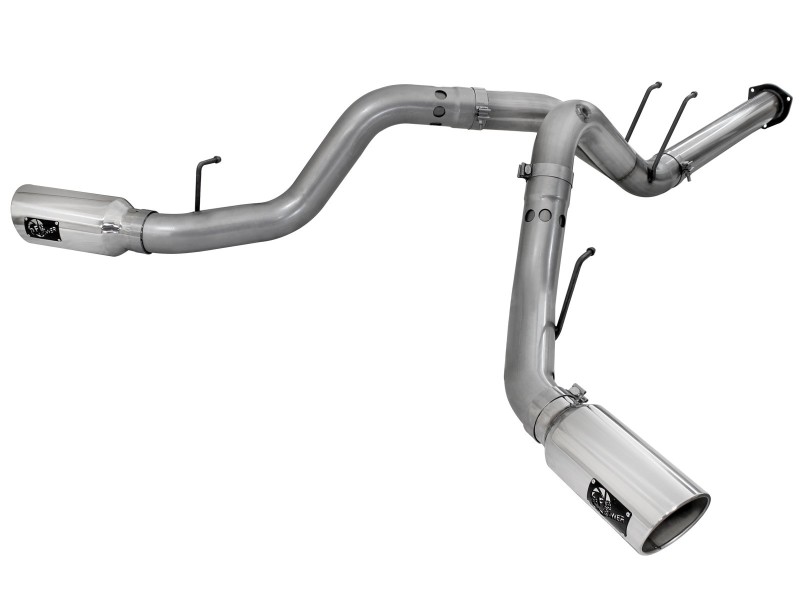 Ford Diesel Truck Performance Exhaust - aFe - Large Bore-HD 4in 409 Stainless Steel DPF-Back w/Polished Tips - Polished - `15-`16