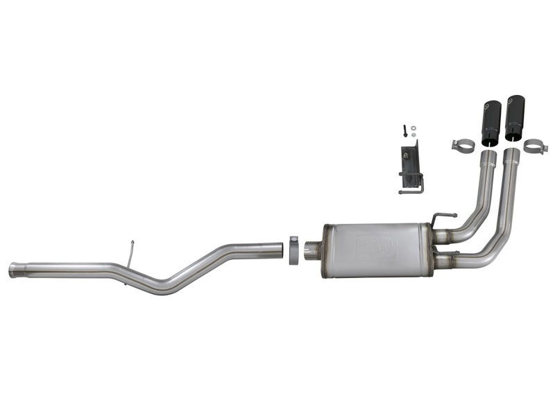 Chevrolet Silverado 1500 Performance Exhaust - aFe - Rebel Series Cat Back with Black Tips - Black - `09-`18