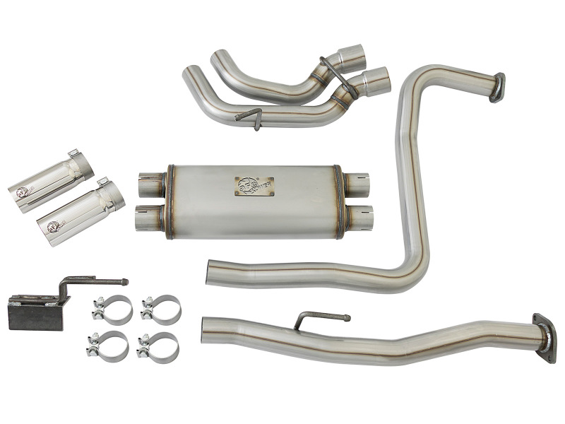 Nissan Titan Performance Exhaust - Middle-Side Exit - aFe - Rebel Series Cat Back - Black - `04-`15