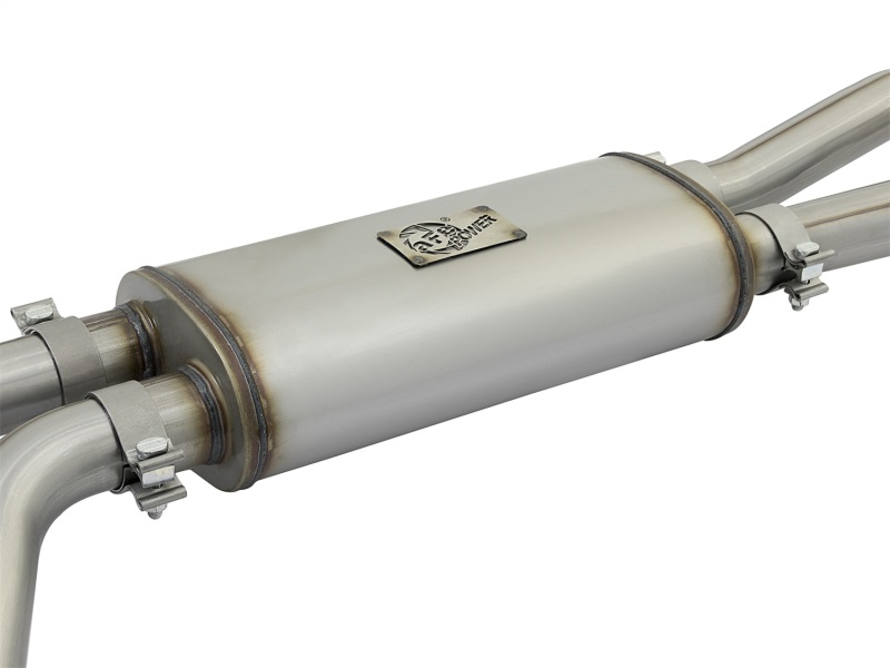 Nissan Titan Performance Exhaust - Dual Mid-Side Exit - aFe - Rebel Series Cat-Back - Polished - `16-`17