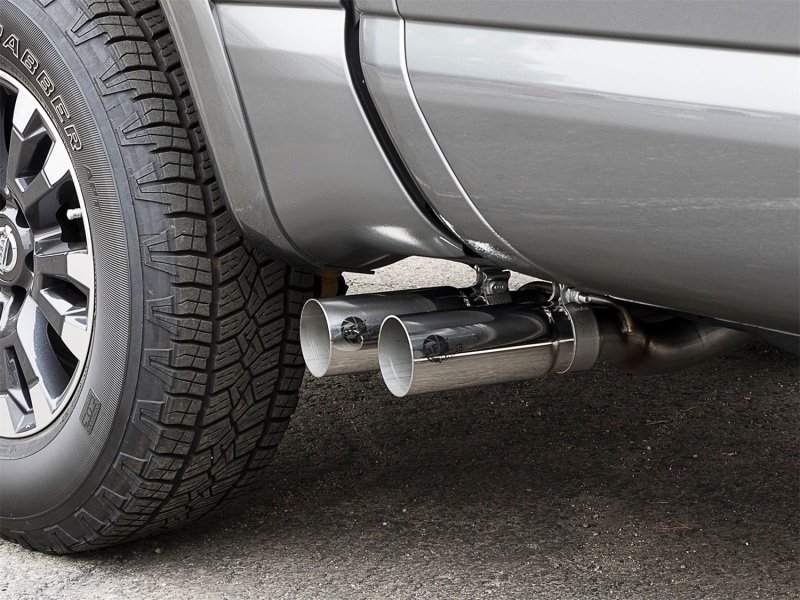 Nissan Titan Performance Exhaust - Dual Mid-Side Exit - aFe - Rebel Series Cat-Back - Polished - `16-`17