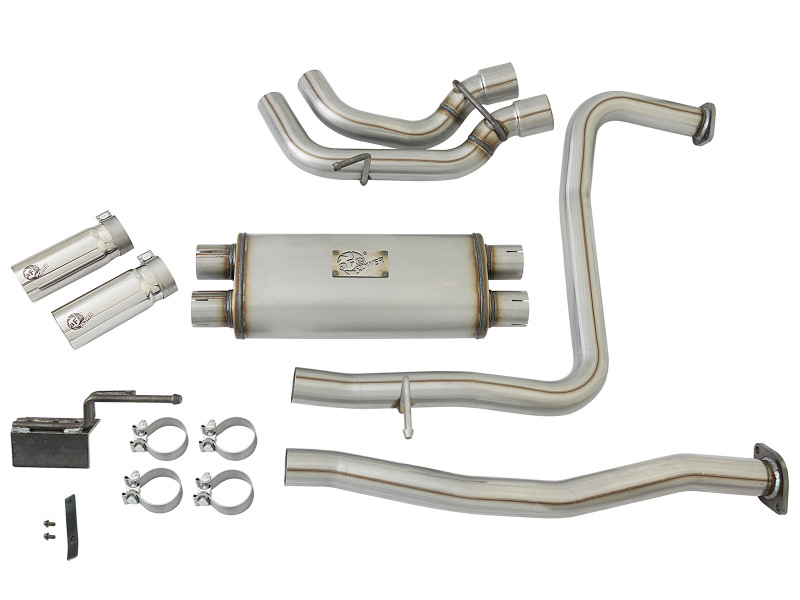 Nissan Titan Performance Exhaust - Dual Mid-Side Exit - aFe - Rebel Series Cat-Back - Polished - `16-`17
