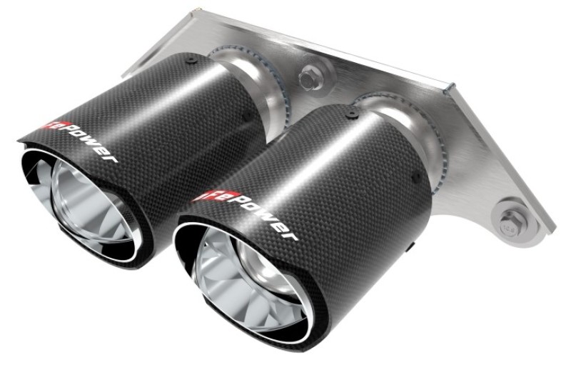 Porsche 911 GT3 Performance Exhaust - aFe - Mach Force-Xp 4in 304 SS Bolt-On Exhaust Tips - Carbon Fiber - `14-`19