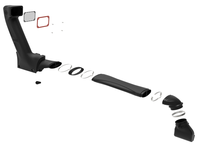 Jeep Gladiator Mojave Performance Air Intake - aFe - Dynamic Air Scoop D.A.S Snorkel - Black with Orange Accents - `20-`26