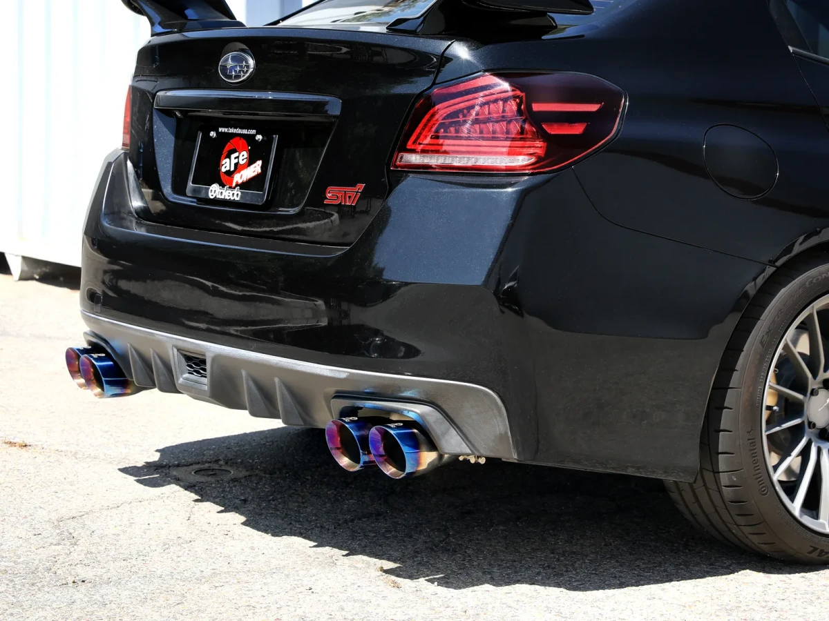 Subaru WRX Performance Exhaust - aFe - Takeda Cat Back - Blue Flame Tips `15-`21