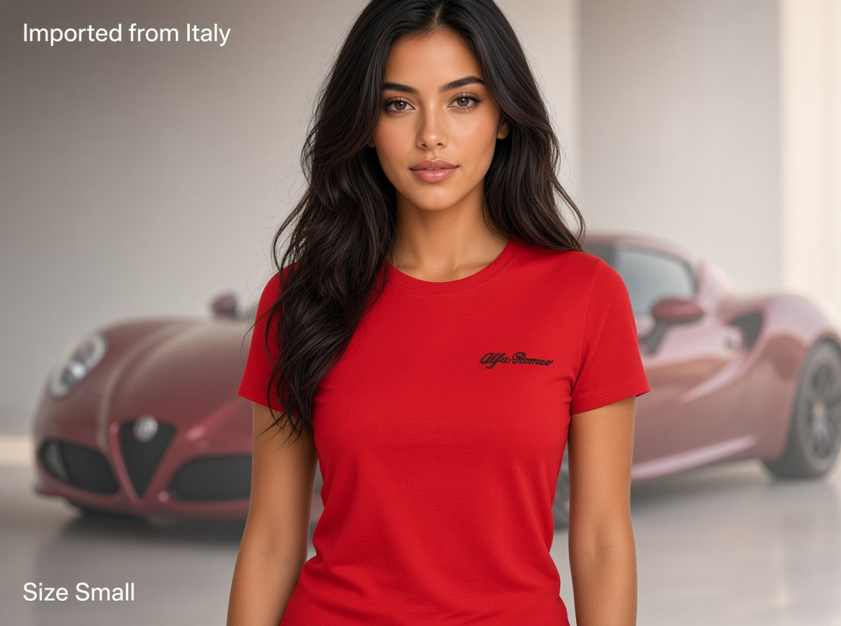 Alfa Romeo T-Shirt - Red w/ Black Logo - Female - size small 