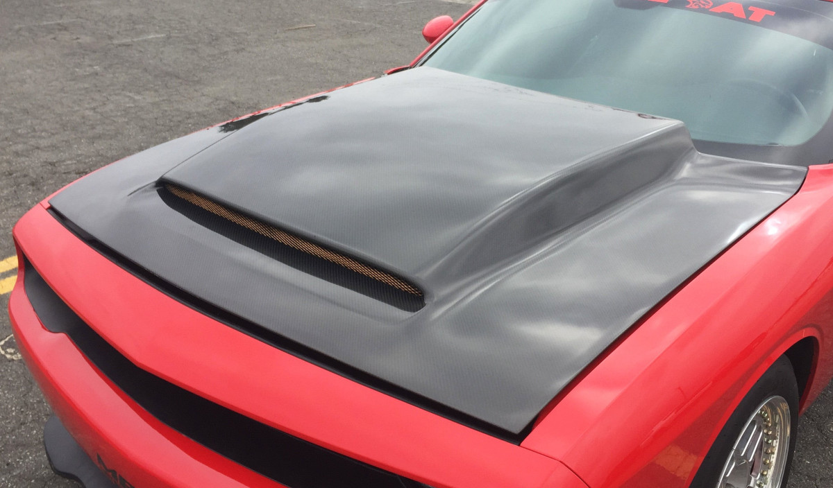 Dodge Challenger Hood - Anderson Composites - Type-DP Fiberglass Demon Style Cowl - `18-`23