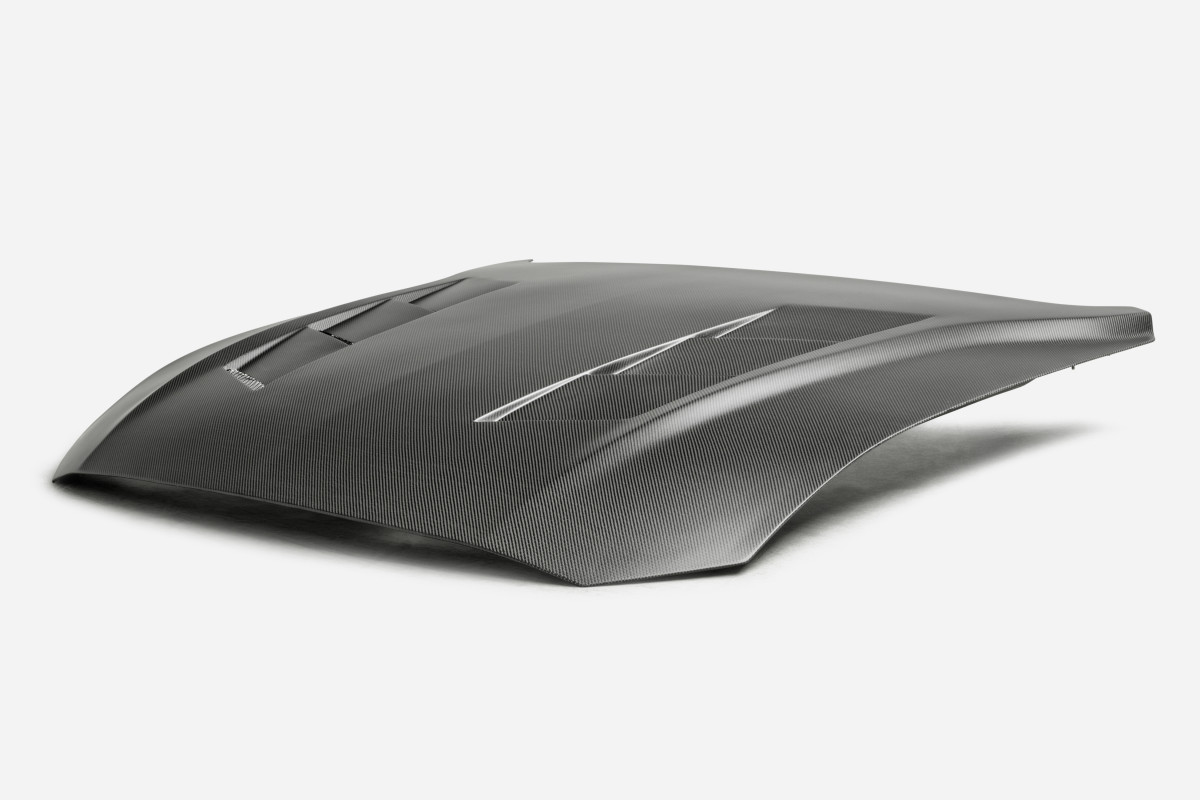 Ford Mustang Hood - Anderson Composites - Type-SA - Double-Sided Carbon Fiber - Matte Finish - '18-'23