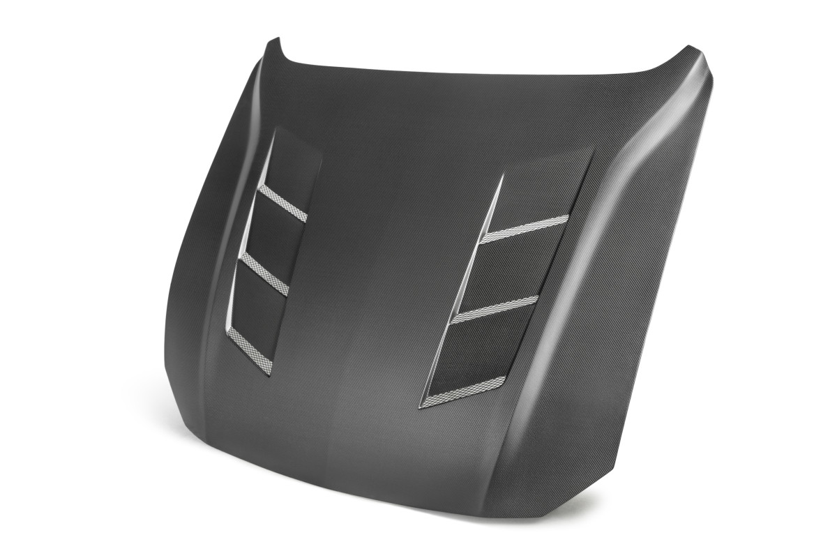 Ford Mustang Hood - Anderson Composites - Type-SA - Double-Sided Carbon Fiber - Matte Finish - '18-'23
