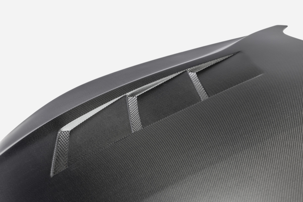 Ford Mustang Hood - Anderson Composites - Type-SA - Double-Sided Carbon Fiber - Matte Finish - '18-'23