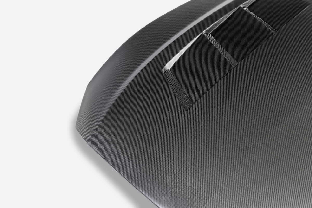 Ford Mustang Hood - Anderson Composites - Type-SA - Double-Sided Carbon Fiber - Matte Finish - '18-'23