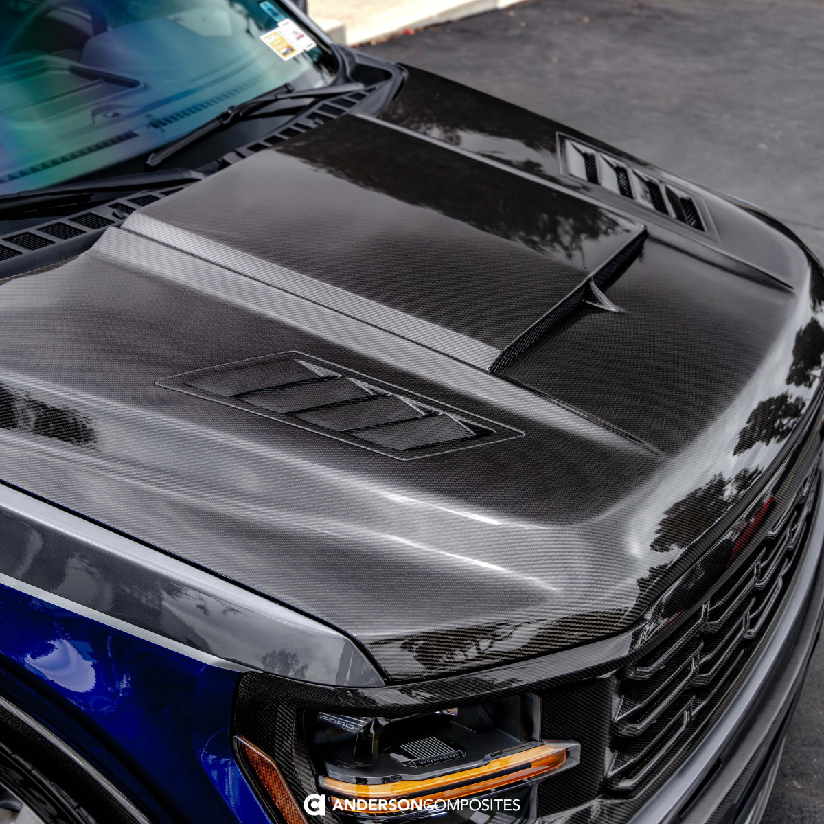 Ford F-150 Hood - Anderson Composites - Type-AB Carbon Fiber - `21-`25 Ford F-150 Hood - Anderson Composites - Type-AB Carbon Fiber - `21-`25