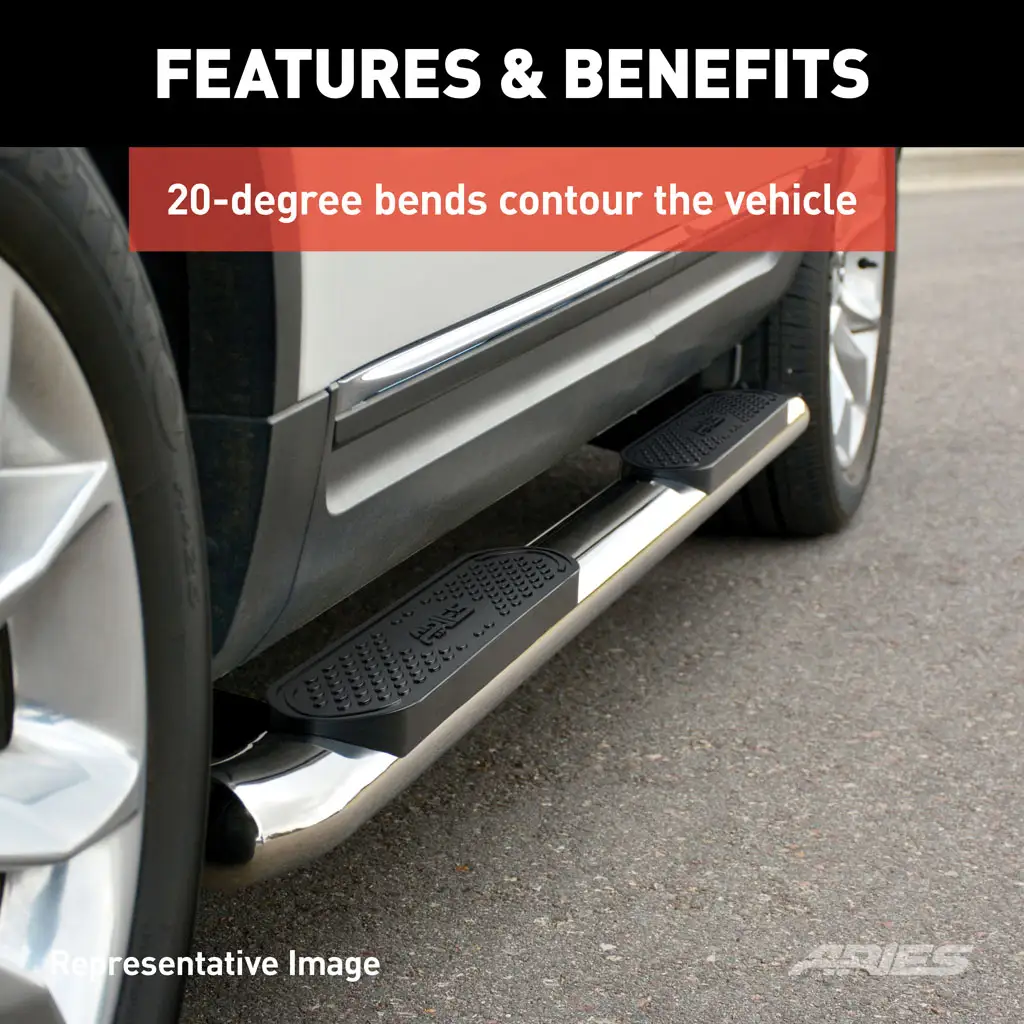 Toyota Tundra Side Steps - 4" Oval - Polished Stainless - Crewmax - '22-'25