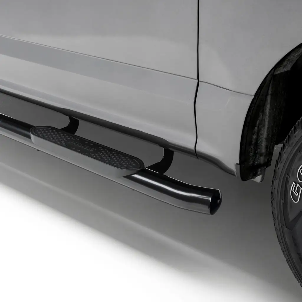 Toyota Tacoma Side Steps - 4" Oval - Black Steel - Double Cab - '24+