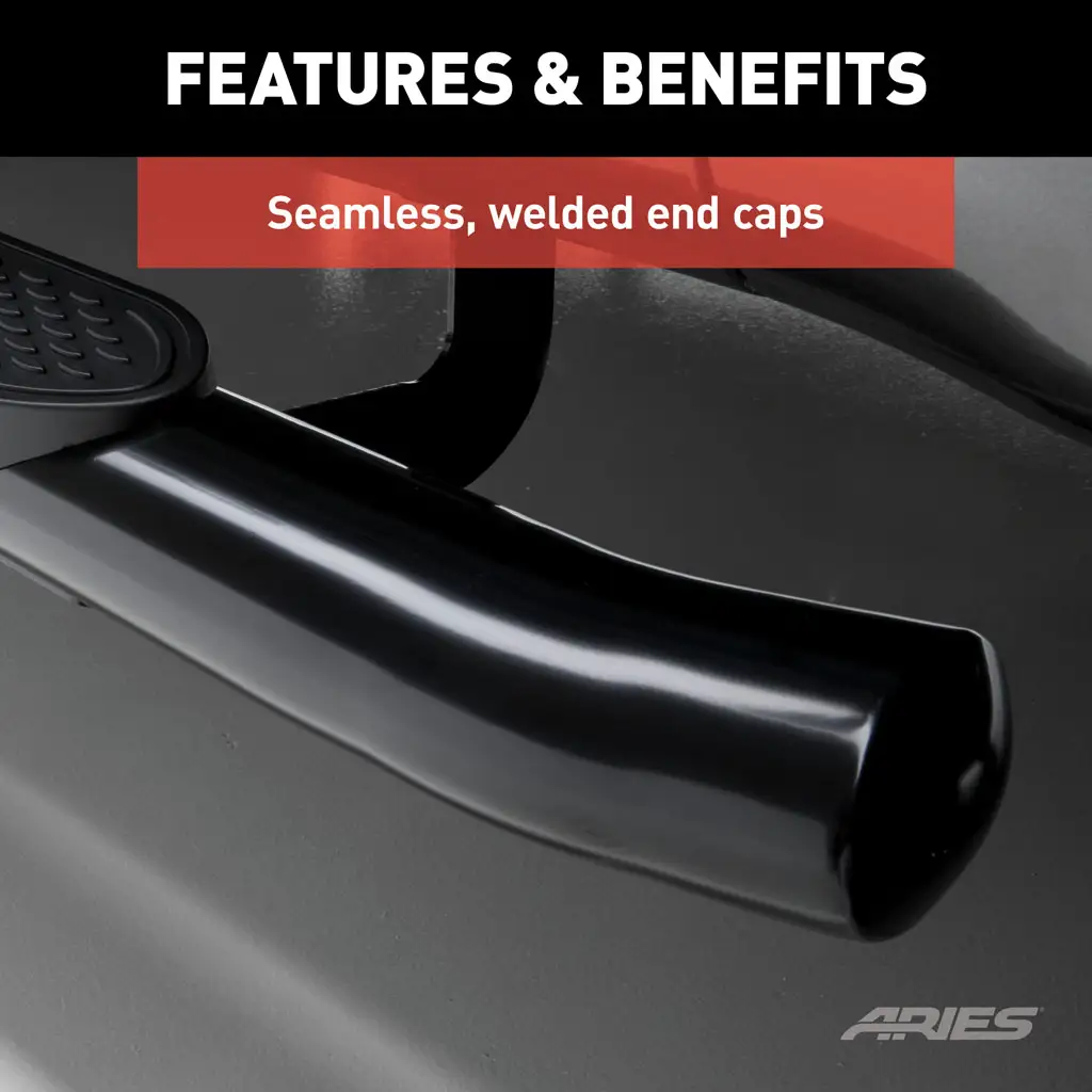 Toyota Tacoma Side Steps - 4" Oval - Black Steel - Double Cab - '24+