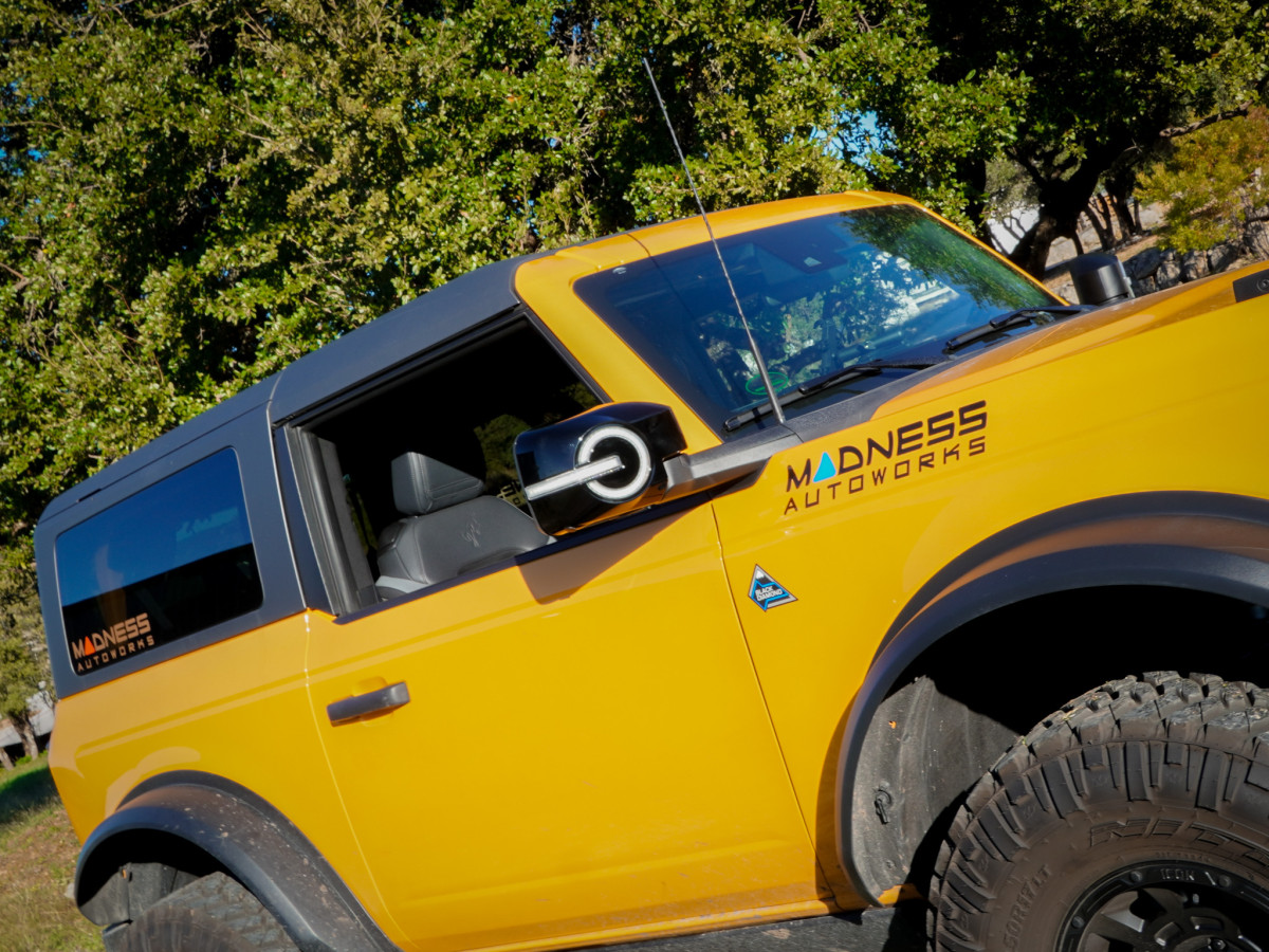 Ford Bronco Rear View Mirror Cover Set w/ built in LED Lights - Gloss Black