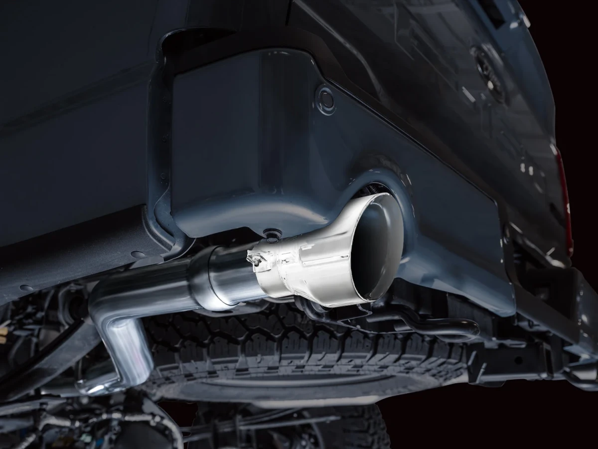 Ford F150 Performance Exhaust - AWE Tuning - Cat Back, 0FG Resonated - Chrome Silver Tips - w/ Bumper Cutouts `21-`27