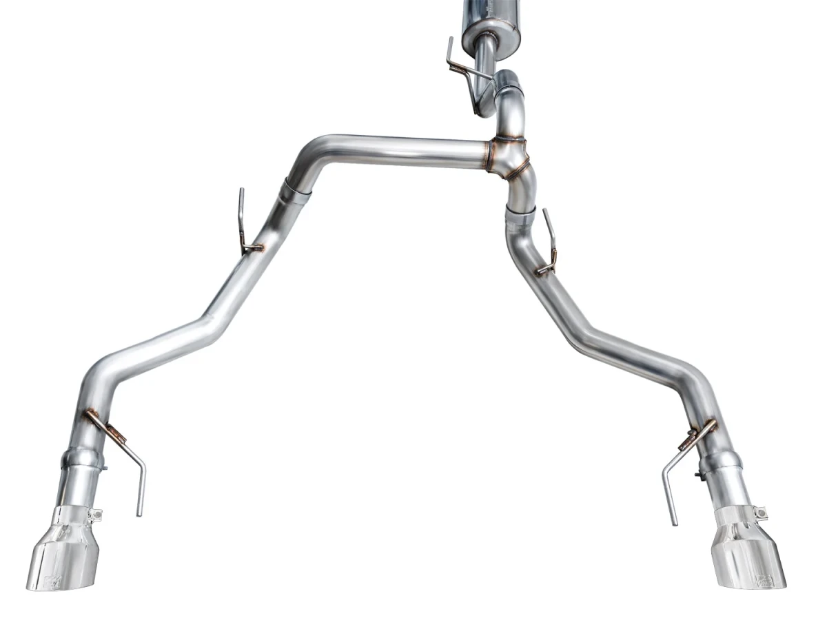 Ford F150 Performance Exhaust - AWE Tuning - Cat Back, 0FG Resonated - Chrome Silver Tips - w/ Bumper Cutouts `21-`27
