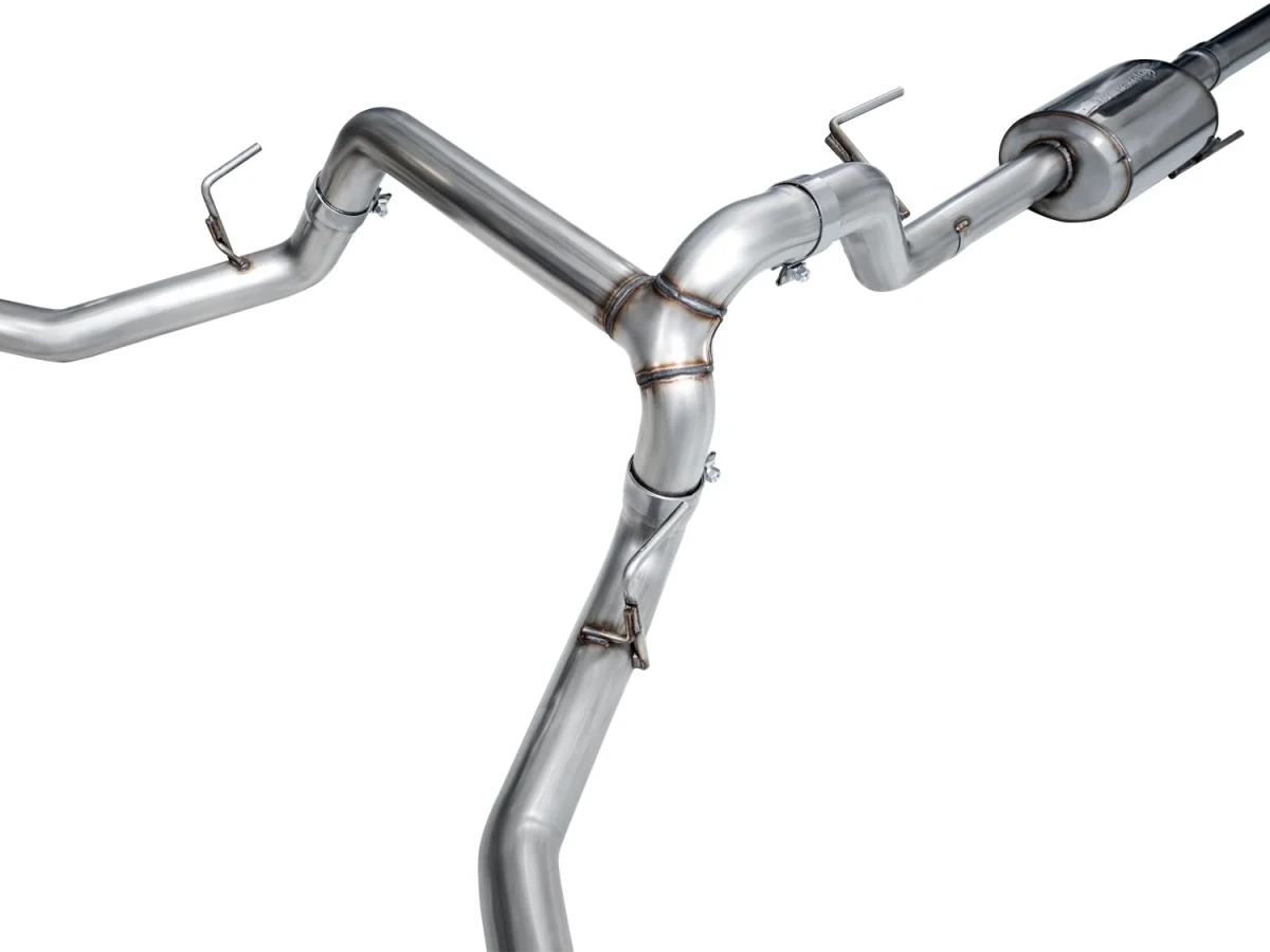 Ford F150 Performance Exhaust - AWE Tuning - Cat Back, 0FG Resonated - Chrome Silver Tips - w/ Bumper Cutouts `21-`27
