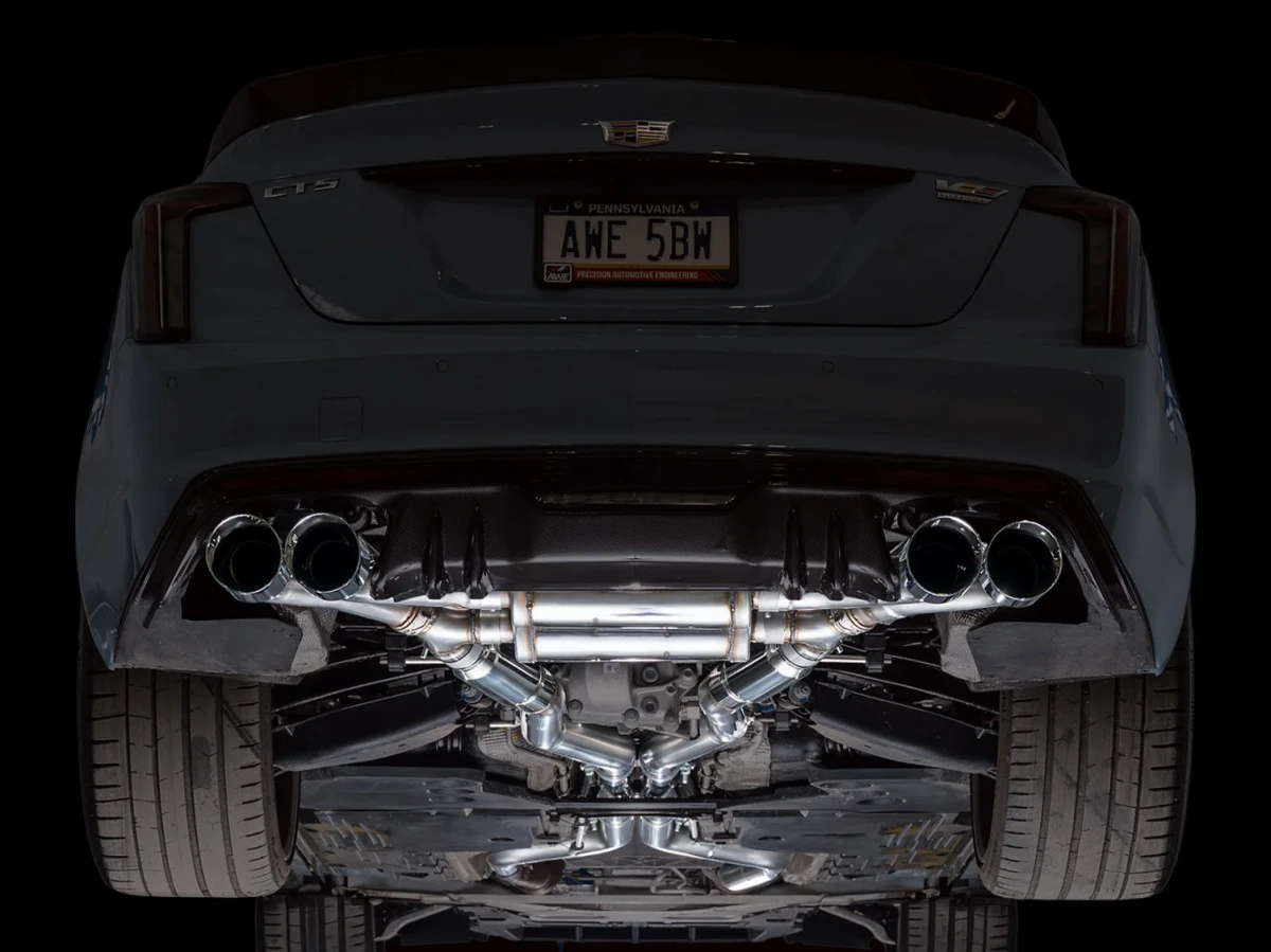 Cadillac CT5-V Performance Exhaust - AWE Tuning - SwitchPath - Chrome Silver - Blackwing `22-`26