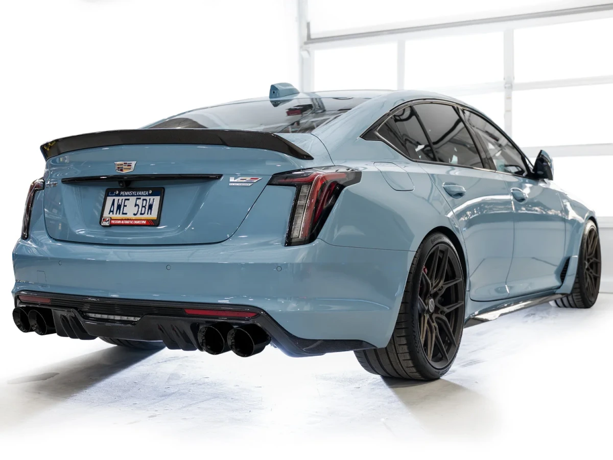 Cadillac CT5-V Performance Exhaust - AWE Tuning - Cat-Back SwitchPath - Diamond Black - Blackwing `22-`26 Cadillac CT5-V Performance Exhaust - AWE Tuning - Cat-Back SwitchPath - Diamond Black - Blackwing `22-`26