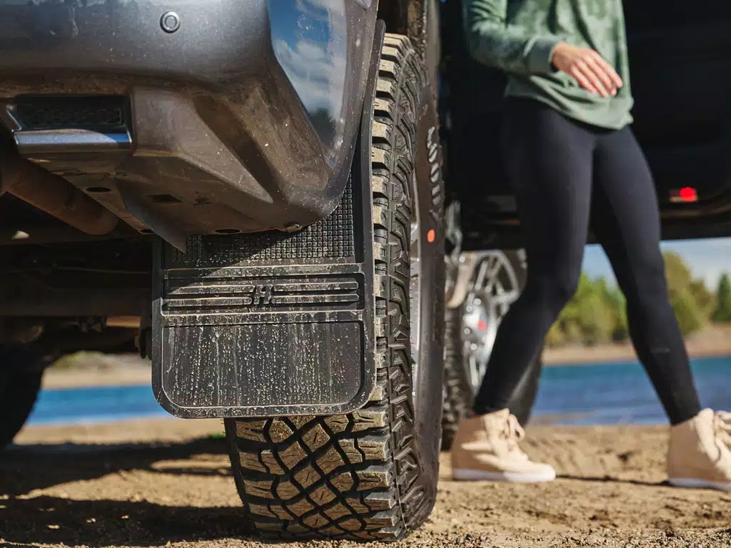 Ford F250 Super Duty Mud Flaps - Rear - Bushwacker - Trail Armor, For Use With Pocket Style Fender Flares - Black - `11-`16 Ford F250 Super Duty Mud Flaps - Rear - Bushwacker - Trail Armor, For Use With Pocket Style Fender Flares - Black - `11-`16