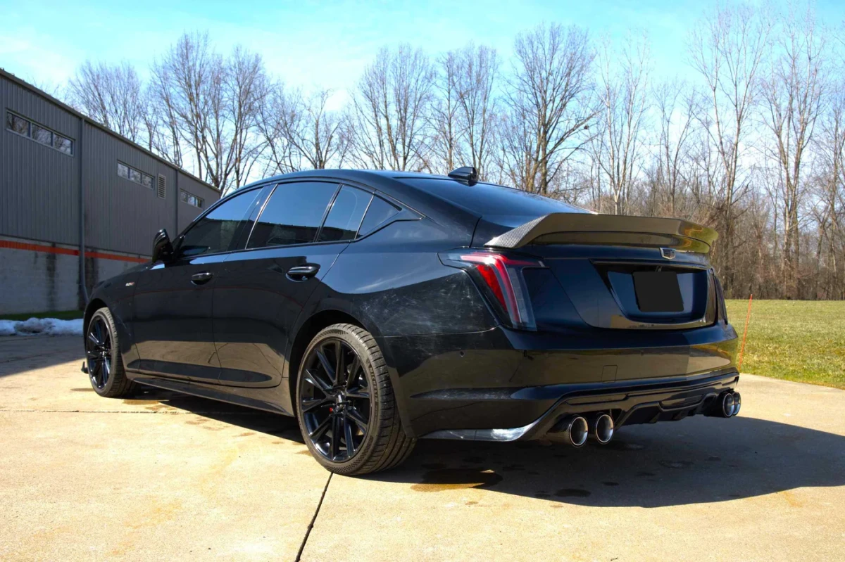 Cadillac CT5-V Performance Exhaust - Cat Back - CORSA Performance - Xtreme Valved - Twin Back Carbon Fiber Tips - `20+