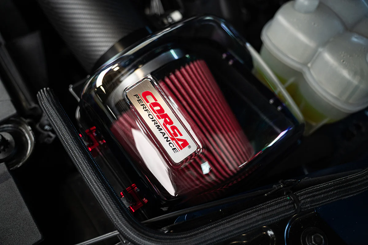 Ford Mustang GT Performance Air Intake - Air Filters + Clear Lids - CORSA Performance - DryTech - `24+