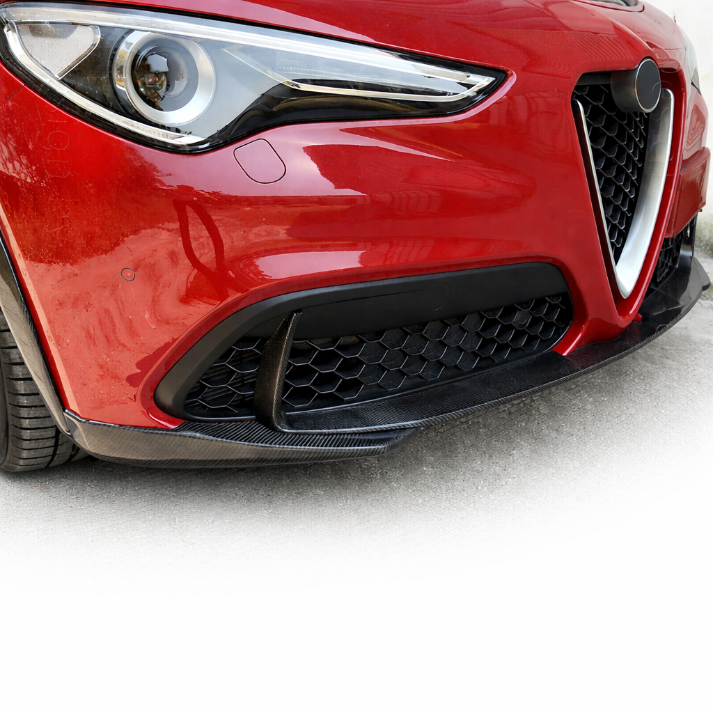 Alfa Romeo Stelvio Front Bumper Carbon Fiber Trim - 3 piece set 