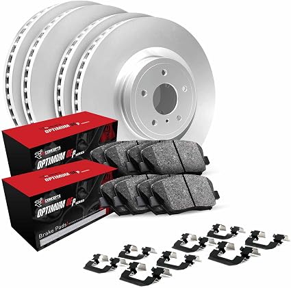 Hyundai Tucson Brake Pads + Rotors - Front + Rear - DFC - Carbon Coated Rotors + Optimum OE Pads - `19-`21