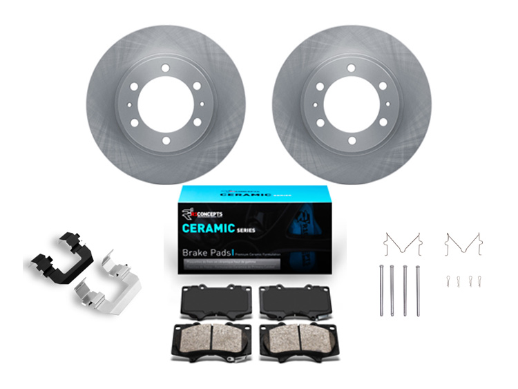 Toyota Hilux Brake Kit - Front - DFC - Plain Rotors + Ceramic Pads - `03-`23