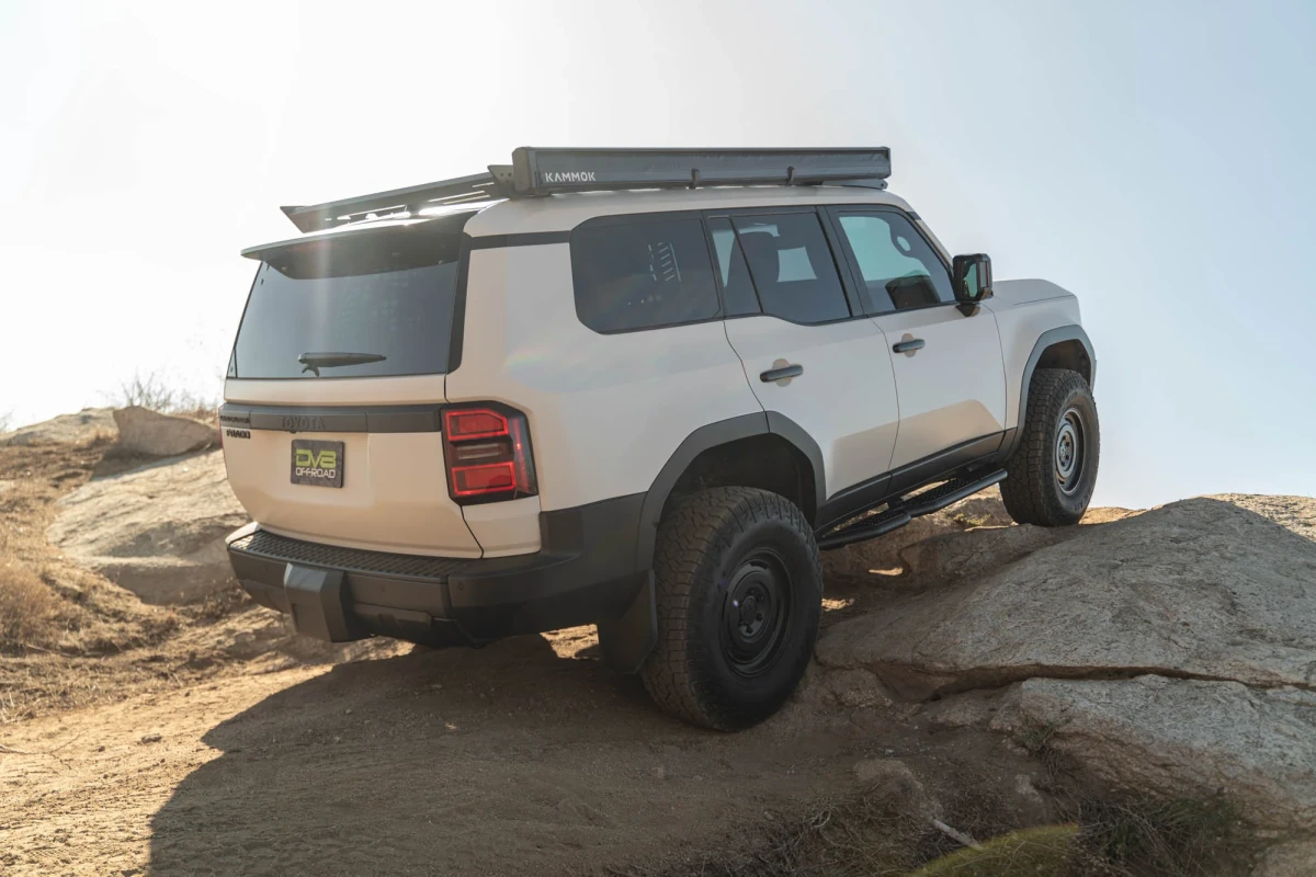 Toyota Land Cruiser Side Steps - DV8 Offroad - OE Plus - Black Steel - `24+