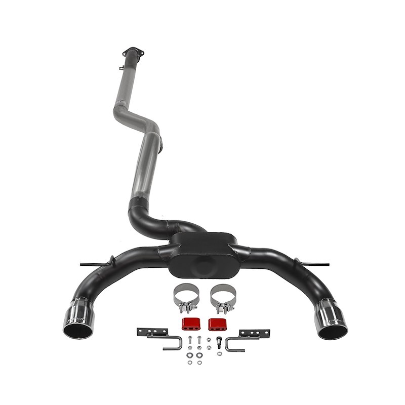 Ford Bronco Performance Exhaust - Cat Back - Dual Exit - Flowmaster - Outlaw - Black w/ Polished Tip - 4-Door