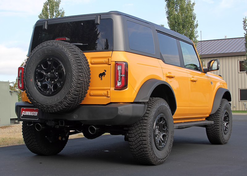 Ford Bronco Performance Exhaust - Cat Back - Dual Exit - Flowmaster - Outlaw - Black w/ Polished Tip - 4-Door