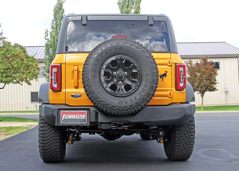 Ford Bronco Performance Exhaust - Cat Back - Axle Exit - Flowmaster - American Thunder - Black w/ Polished Tip