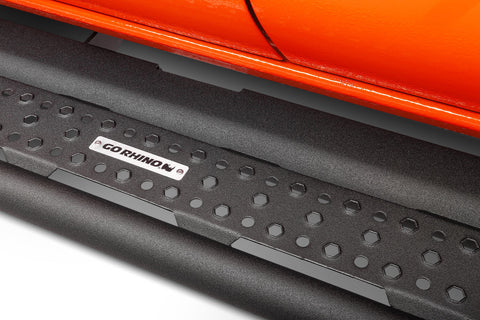 Ford F-350 Side Steps - Go Rhino - Dominator Extreme D6 - Textured Black - `99-`16 SD