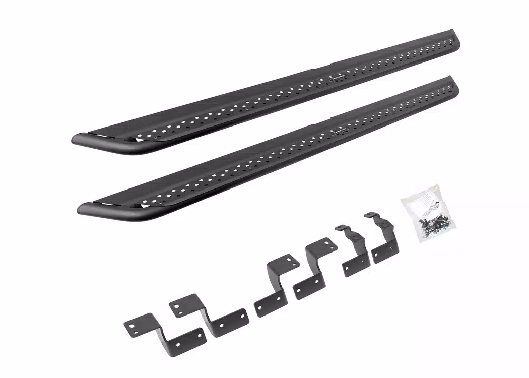 Dodge Ram 1500 Quad Cab Pickup Side Steps - Go Rhino - Dominator Extreme DSS - Textured Black - `09-'23