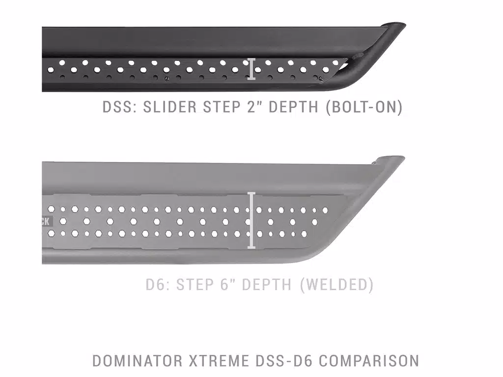 Dodge Ram 1500 Quad Cab Pickup Side Steps - Go Rhino - Dominator Extreme DSS - Textured Black - `09-'23