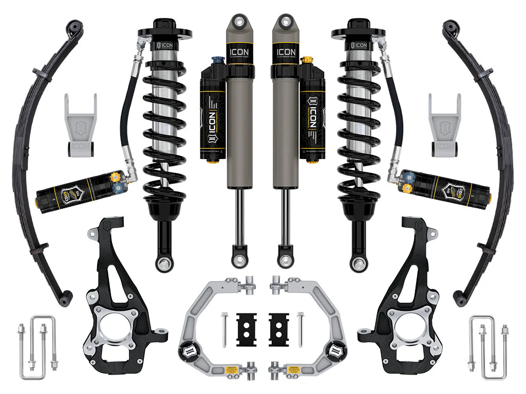 Ford F-150 Coilover Suspension Kit - ICON - 2.5 Series Stage 4 Billet CDXS w/ Leaf Packs - `21-`24