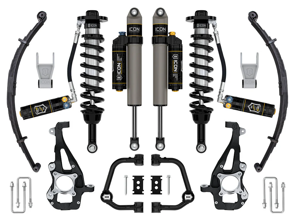 Ford F-150 Coilover Suspension Kit - ICON - 2.5 Series Stage 4 Tubular CDXS w/ Leaf Pack - Tremor `21-`24