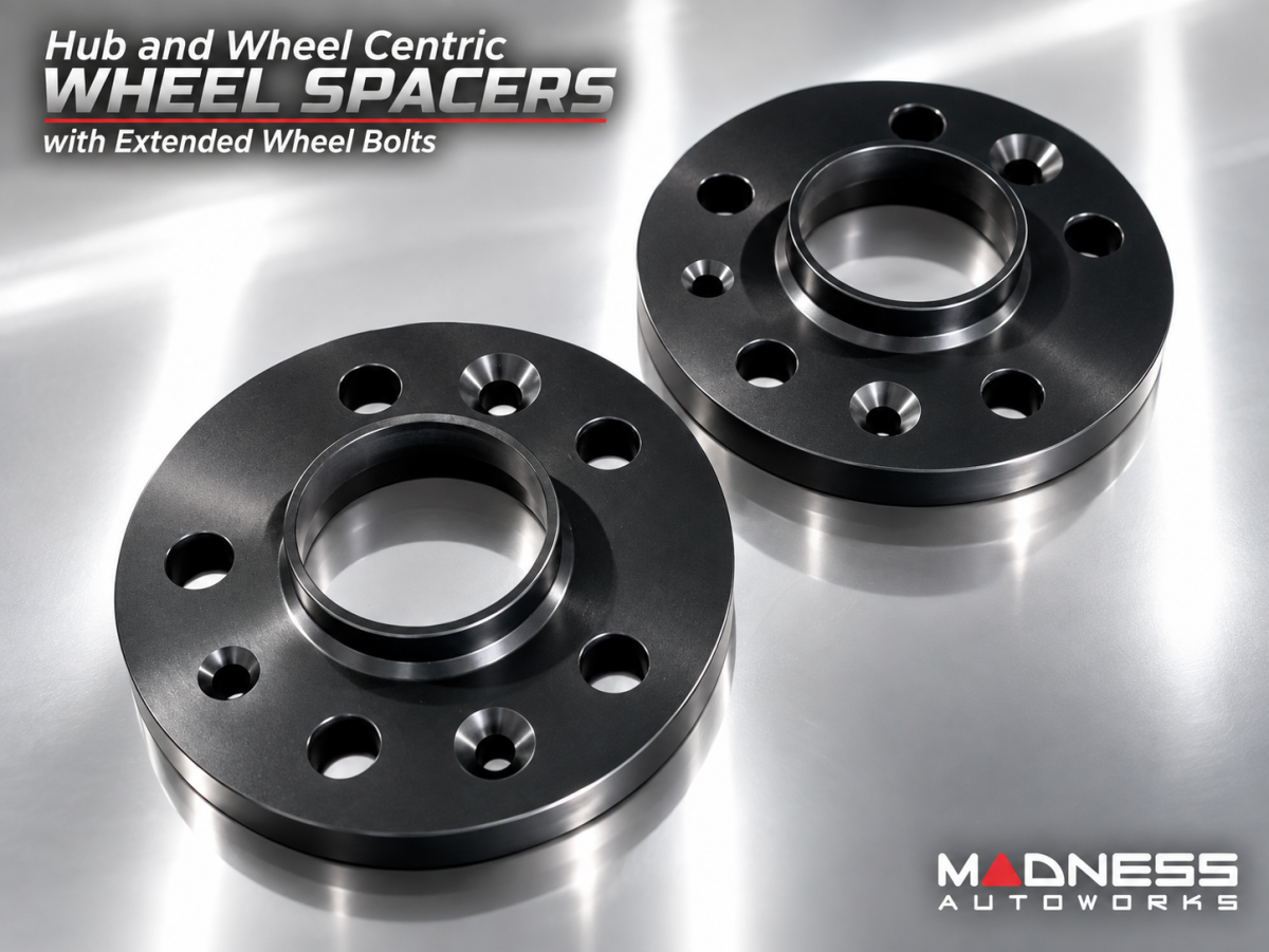 Alfa Romeo Stelvio Wheel Spacers - MADNESS - 5mm & 15mm - set of 4 w/ extended bolts