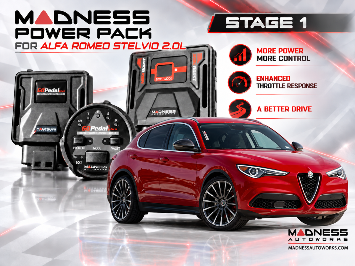 Alfa Romeo Stelvio MADNESS Power Pack PRO - 2.0L - Stage 1 