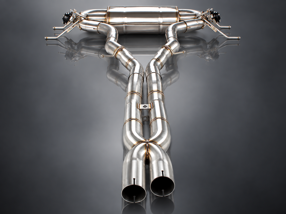 Jaguar F-TYPE Performance Exhaust System - MADNESS - 3.0L V6 - Dual Center Exit - Electronic Valve Design - Black Exhaust Tips