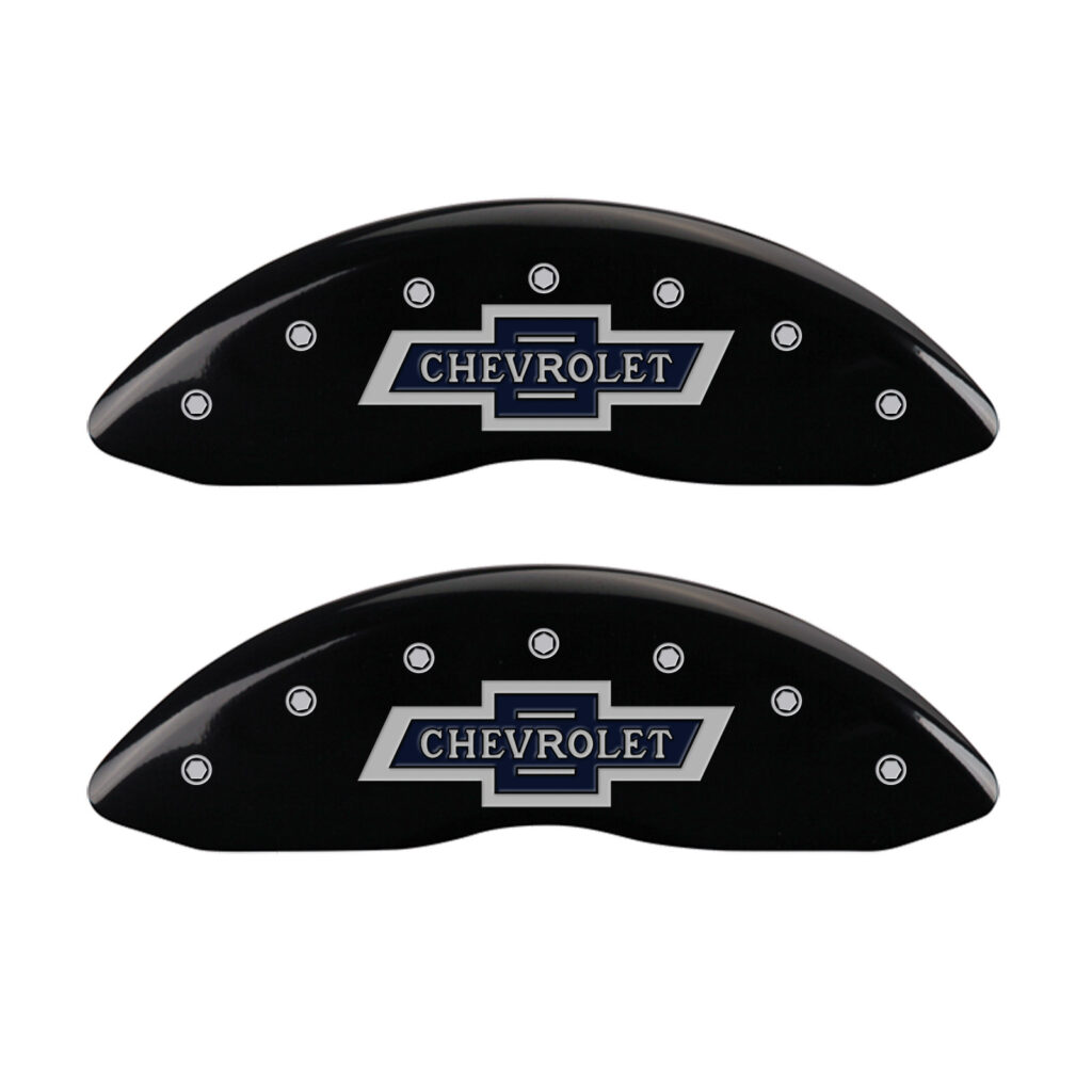 Chevrolet Traverse Caliper Covers - Front + Rear - MGP - 4 Logo with 100 Anniversary Logo - Black - 2024+ Chevrolet Traverse Caliper Covers - Front + Rear - MGP - 4 Logo with 100 Anniversary Logo - Black - 2024+