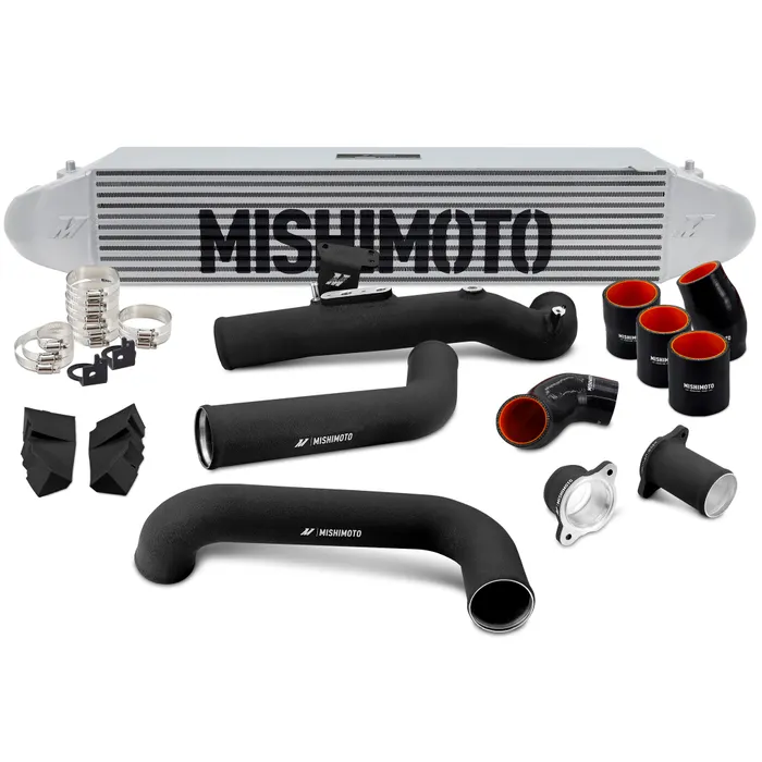 Honda Civic Intercooler Kit - Mishimoto - Silver Intercooler - Black Pipes - 1.5T / Si `22-`26