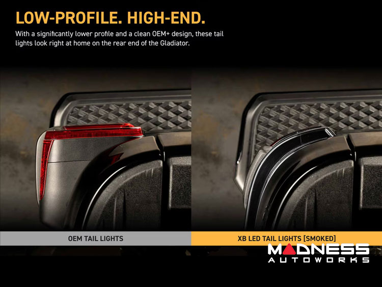 Jeep Gladiator JT LED Tail Lights - XB LED Series - Morimoto - Low Profile - Smoked