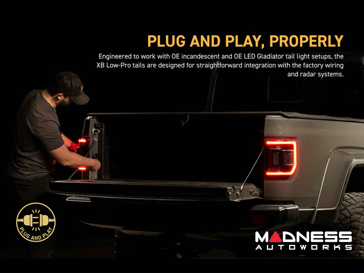 Jeep Gladiator JT LED Tail Lights - XB LED Series - Morimoto - Low Profile - Red